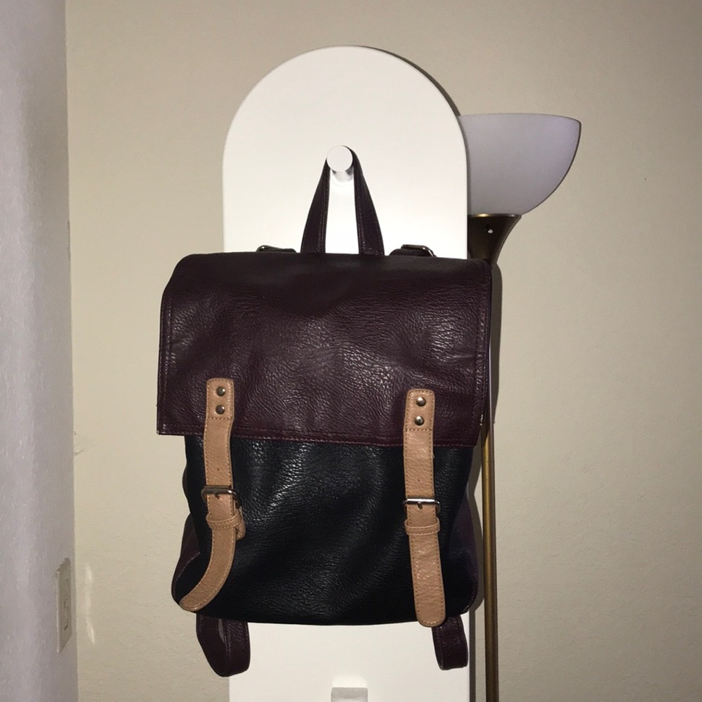 Maroon and black bag